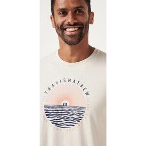 Travis Mathew T Shirt Mens XXL Beige Beach Cities Casual Golf Athletic Summer